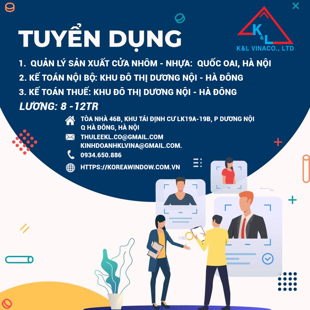 Tuyển Dụng Quản Lý Kỹ Thuật Sản Xuất Nhà Máy Window